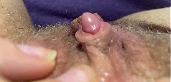  Huge clitoris rubbing and jerking orgasm in extreme close up masturbation HD POV